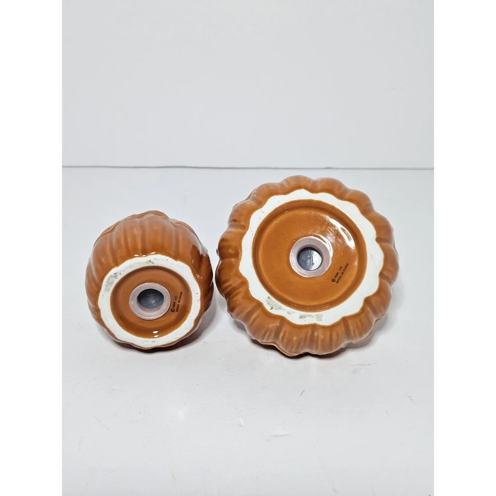 Ceramic Pumpkin Salt and Pepper Shakers Set Fall Thanksgiving Harvest Decor